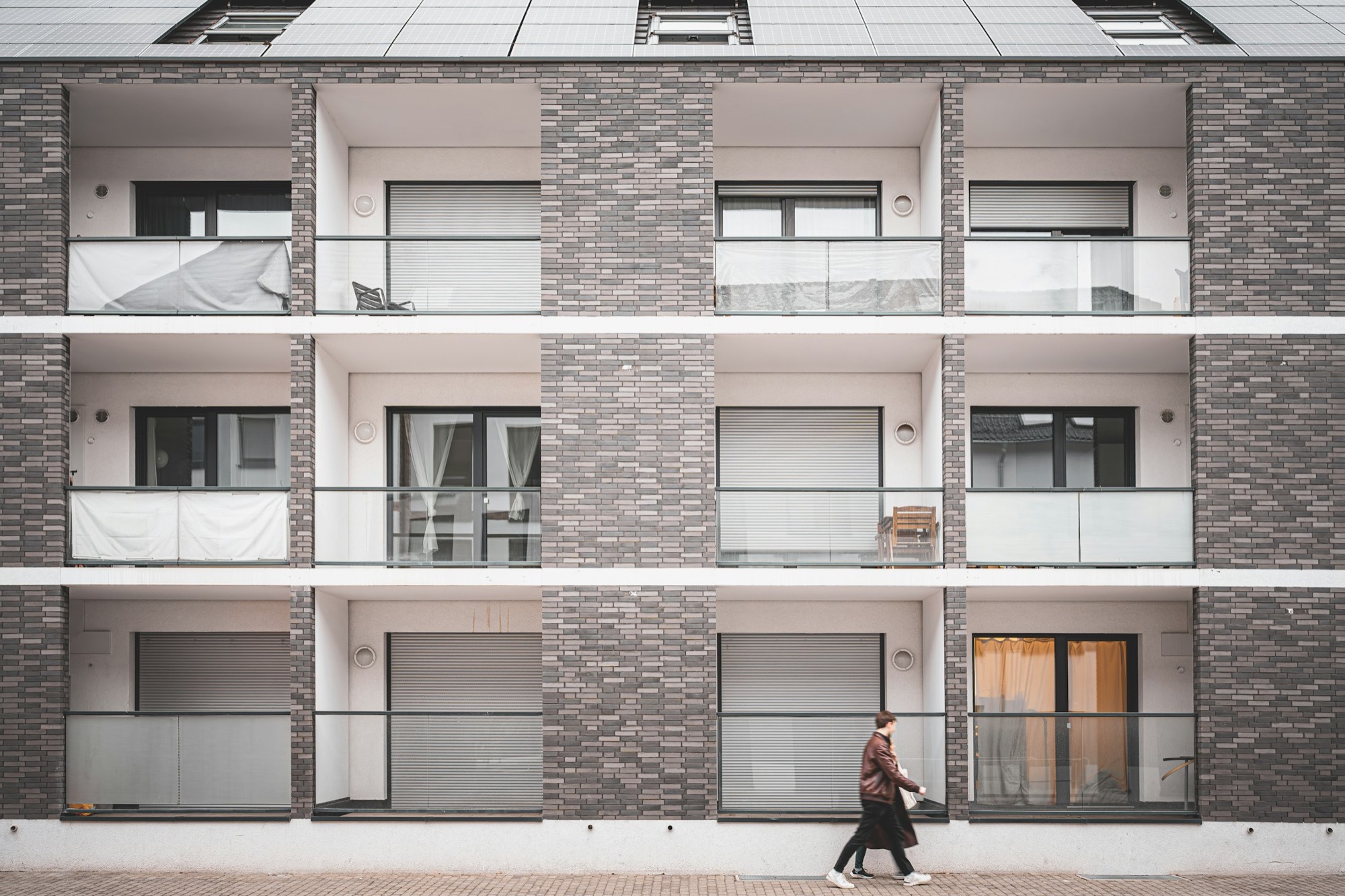 Gevel van een nieuw huurcomplex